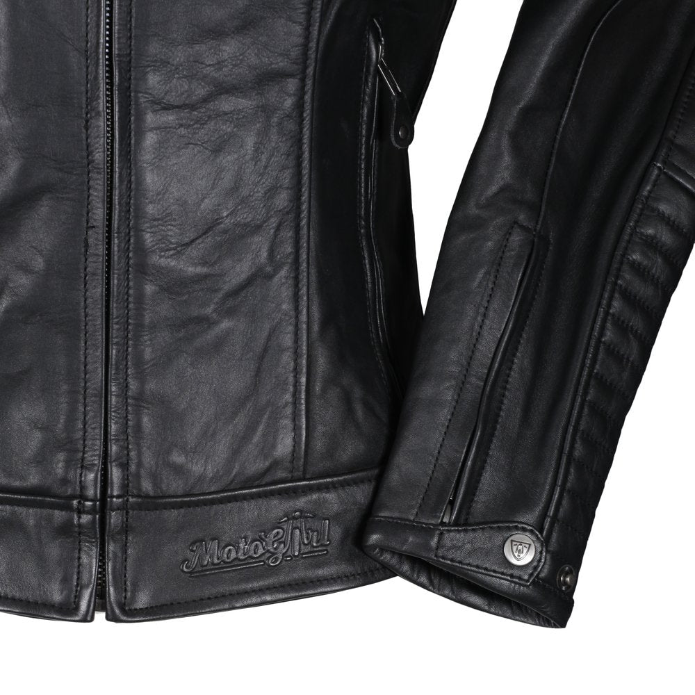 Valerie Black Leather Jacket - available at Veloce Club