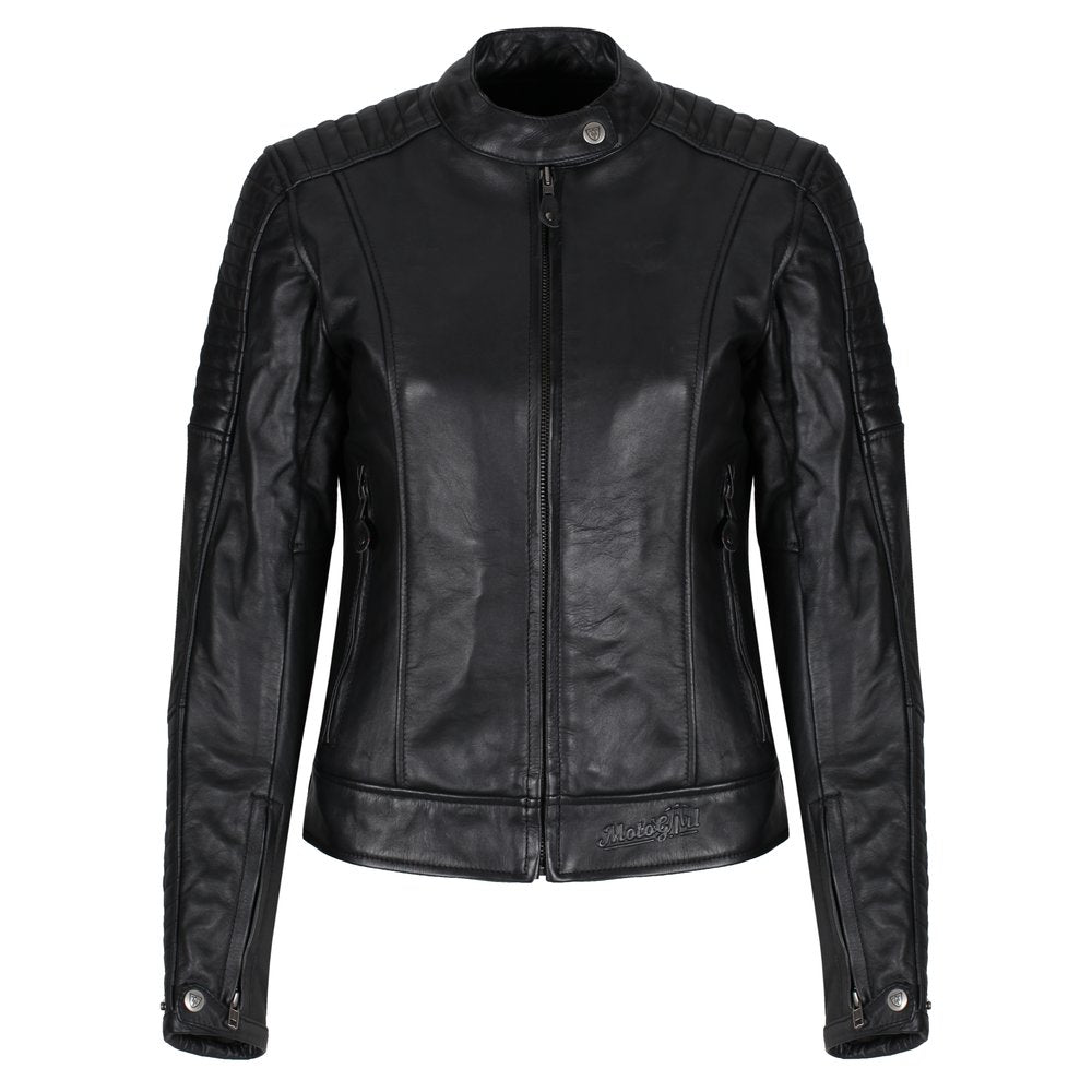 Valerie Black Leather Jacket - available at Veloce Club