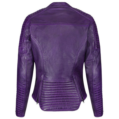 Valerie Purple Leather Jacket - available at Veloce Club