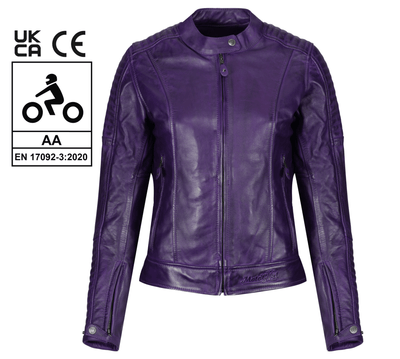 Valerie Purple Leather Jacket - available at Veloce Club