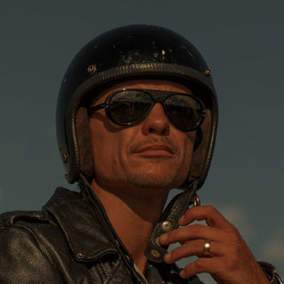 VALLON Moto Aviator Sunglasses in Black - available at Veloce Club