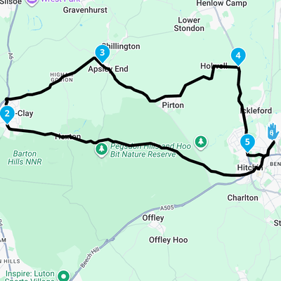 Motorcycle 20mile GPX Sat Nav Route leaving from Veloce Club
