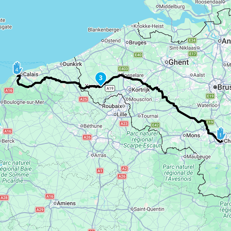Calais to Luxembourg 4 Day Loop 4x GPX routes Day 4