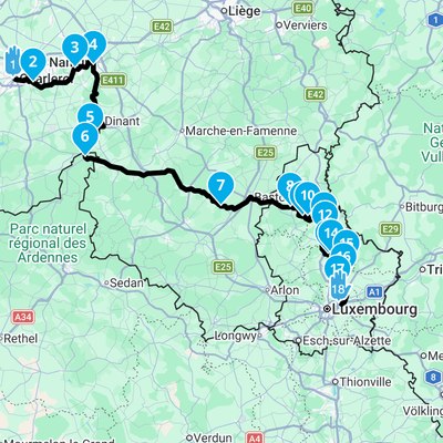 Calais to Luxembourg 4 Day Loop 4x GPX routes Day 2