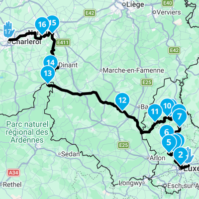 Calais to Luxembourg 4 Day Loop 4x GPX routes Day 3