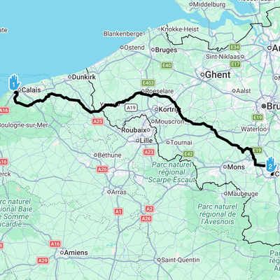 Calais to Luxembourg 4 Day Loop 4x GPX routes Day 1