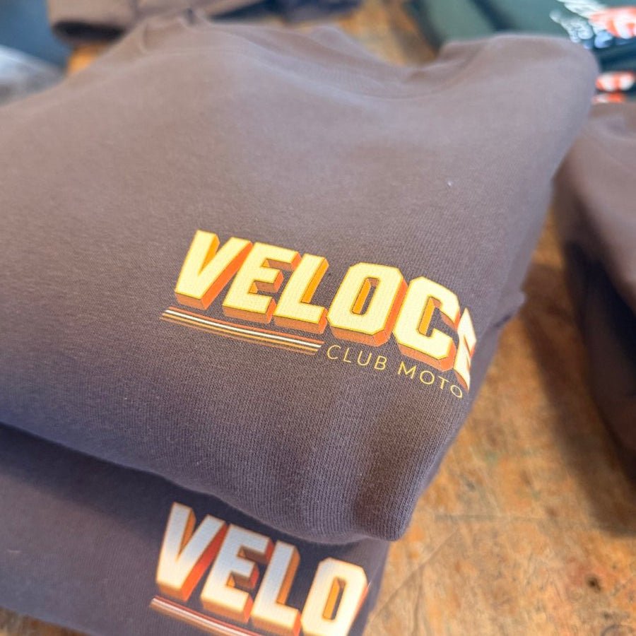 Veloce Club Malibu Motorcycle Sweatshirt in Brown