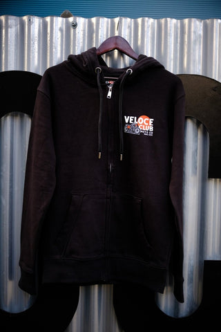 Veloce Club Scrambler77 Hoodie in Black - available at Veloce Club