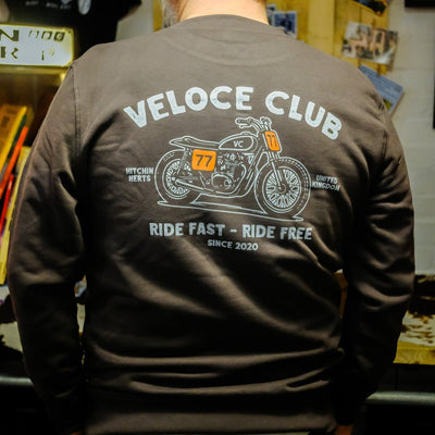 Veloce Club Scrambler77 Motorcycle Sweatshirt - available at Veloce Club