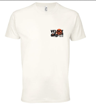 Veloce Club Scrambler77 T-shirt in Ecru - available at Veloce Club