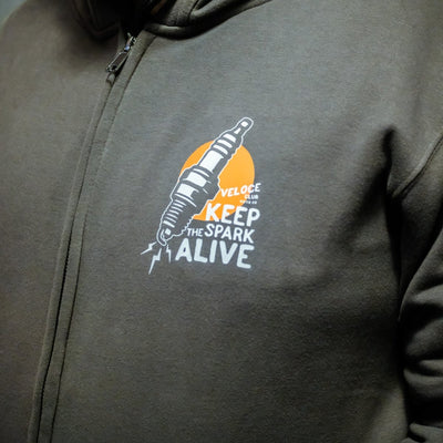 Veloce Club Spark Hoodie in Charcoal - available at Veloce Club