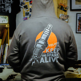Veloce Club Spark Hoodie in Charcoal - available at Veloce Club
