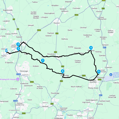 Veloce Club to Goldtop and back 54mile GPX Route