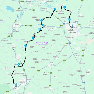 Veloce Club to Stir Cambridge 50mile GPX Route