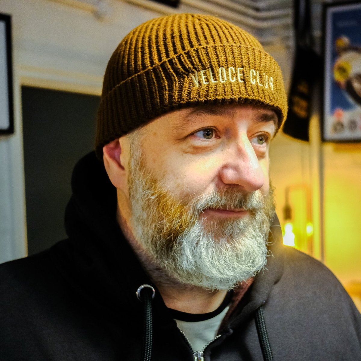 Veloce Club VC01 Fisherman Beanie Cap in Walnut - available at Veloce Club