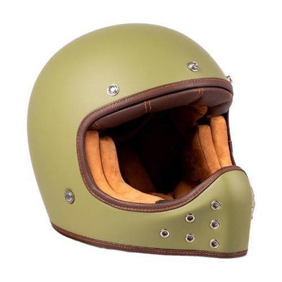 By City The Rock Motorcycle Helmet in Green | Veloce Club