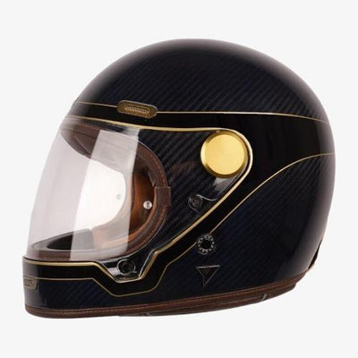 By City Roadster III Motorcycle Helmet in Golden Blue Carbon | Veloce Club