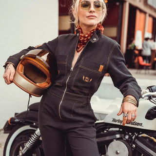 Wildust Sisters Aviator Ladies Jumpsuit in Asphalt - available at Veloce Club