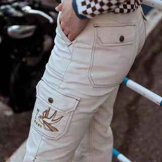 Wildust Sisters Cargo Overland Trousers in White - available at Veloce Club