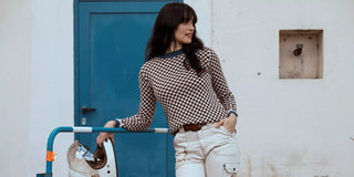 Wildust Sisters - Classic Vintage Racing Jumper - Brown/Blue - available at Veloce Club
