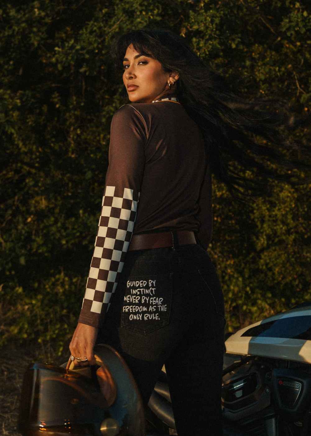 Wildust Sisters Racing Club thermal Lycra top with vintage racing graphics