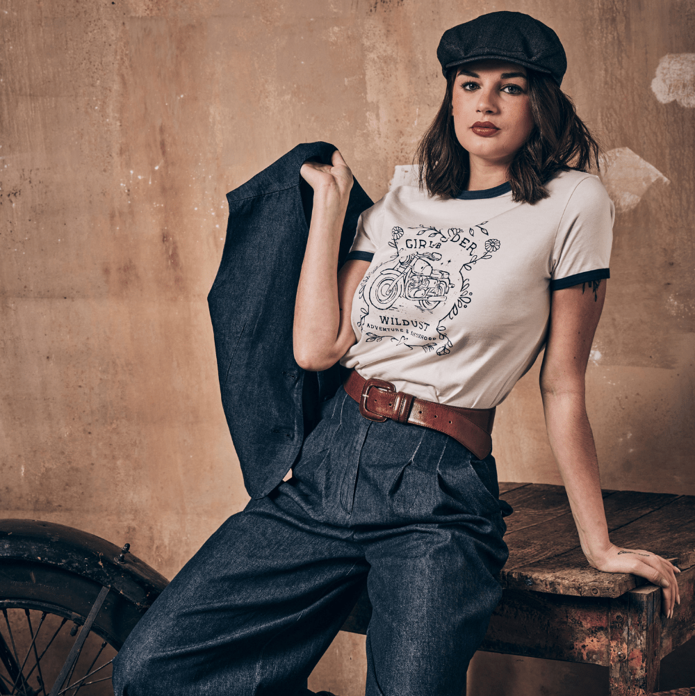 Wildust Sisters Riders Club T-Shirt in White available at Veloce Club