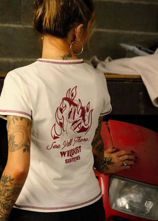 Wildust Sisters Ringer T-Shirt - See You In Hell - available at Veloce Club