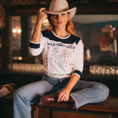 Wildust Sisters Wild Girls Club Long Sleeve - White & Blue | Veloce Club