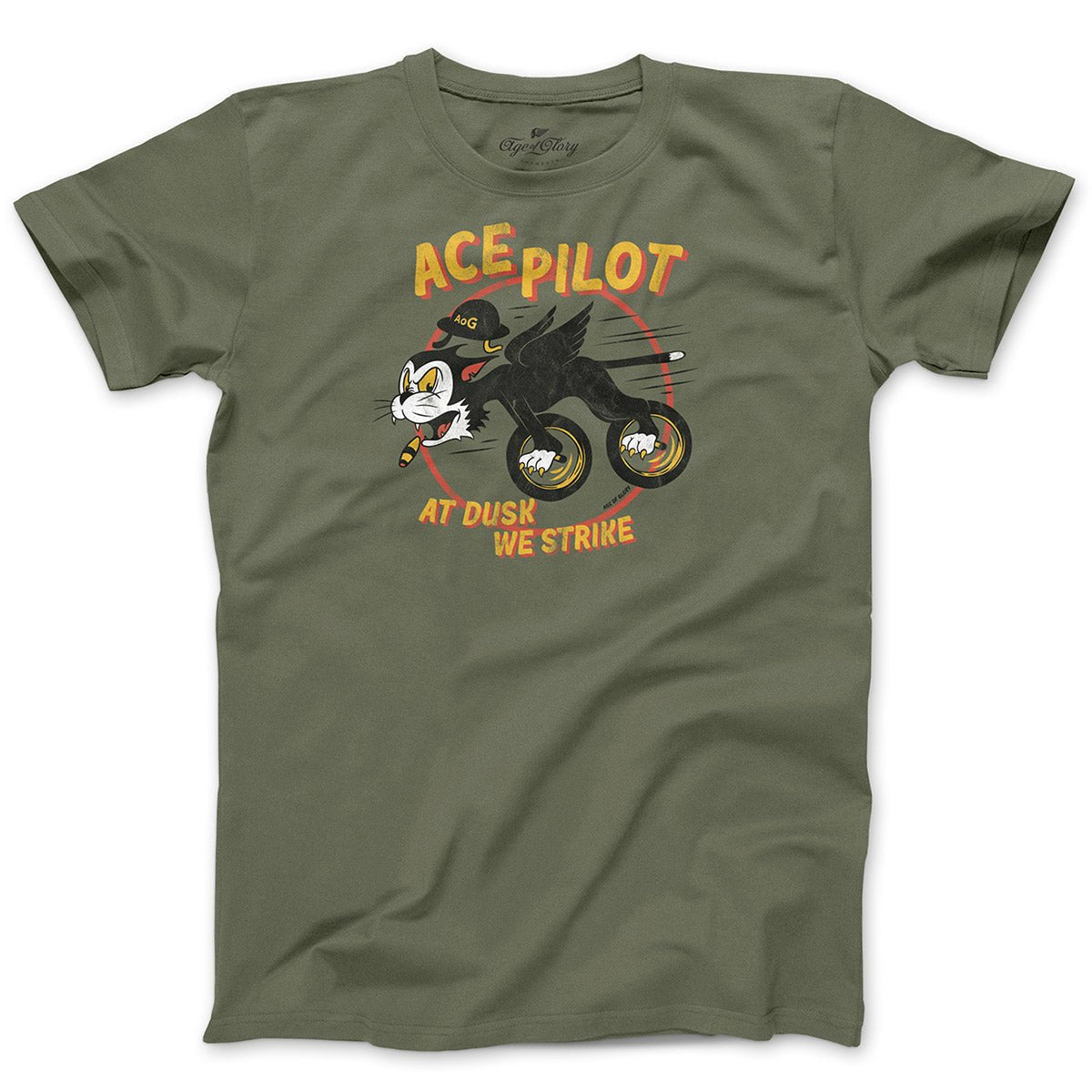 Age of Glory Ace Pilot T-shirt in Army Green 