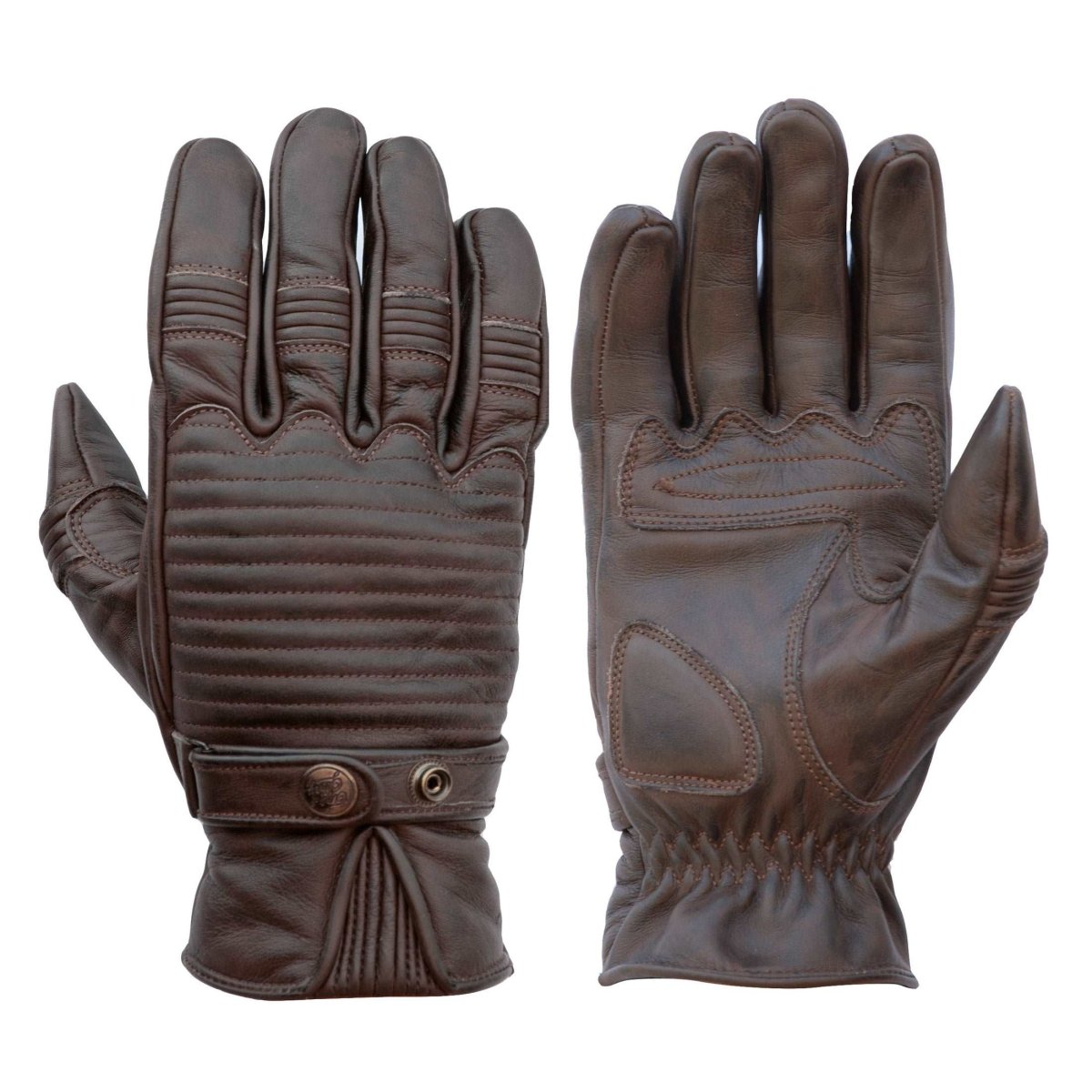 Age of Glory Garage Leather CE Gloves in Brown