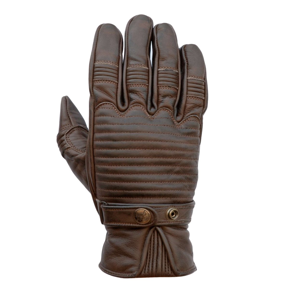 Age of Glory Garage Leather CE Gloves in Brown 