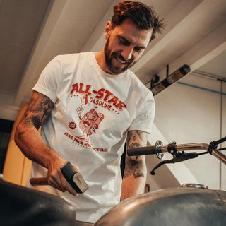 Age of Glory Gasoline T-shirt in Ecru - available at Veloce Club