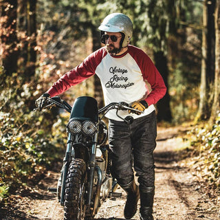 Age of Glory Heritage Long Sleeve in Ecru and Burgundy - available at Veloce Club