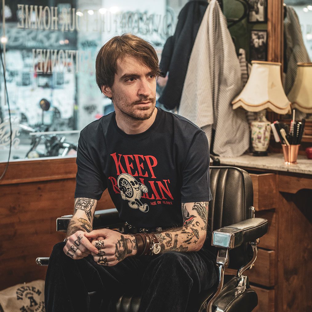 Age of Glory Keep Rollin' T-shirt in Blue