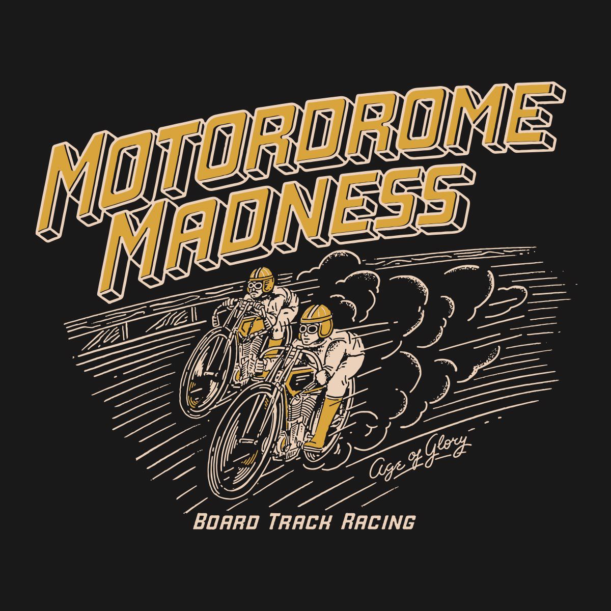 Age of Glory Motordrome T-shirt in Washed Black