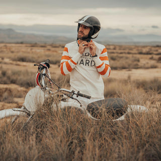 Age of Glory Ride Hard Long Sleeve in Ecru and Rust - available at Veloce Club