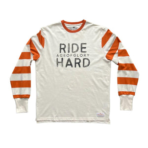 Age of Glory Ride Hard Long Sleeve in Ecru and Rust - available at Veloce Club
