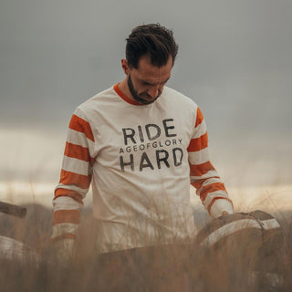 Age of Glory Ride Hard Long Sleeve in Ecru and Rust - available at Veloce Club
