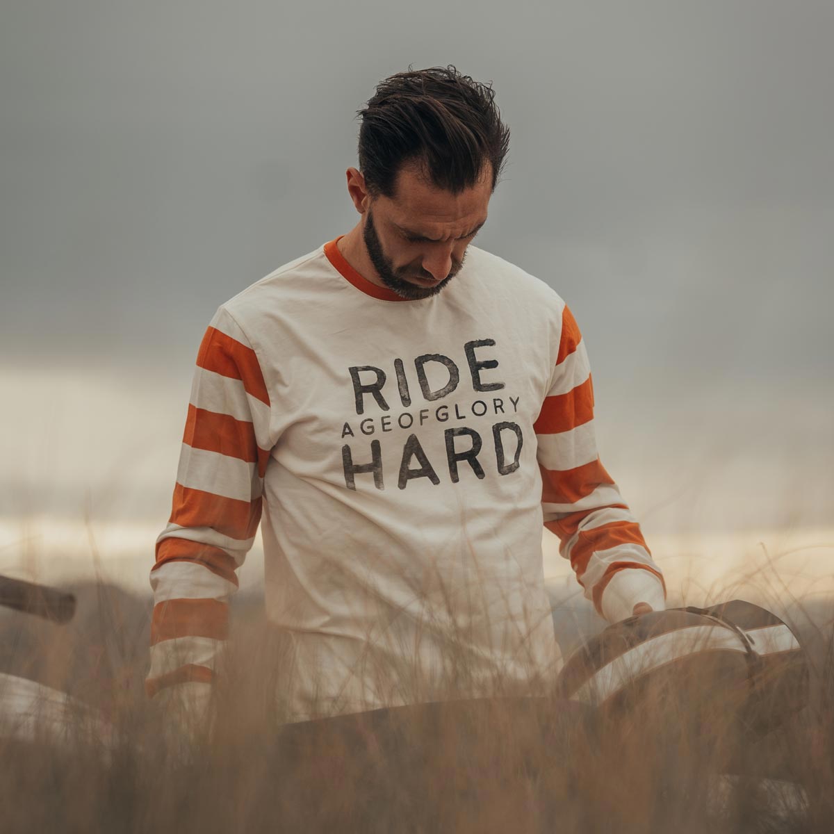 Age of Glory Ride Hard Long Sleeve in Ecru and Rust