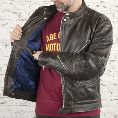 Age of Glory Rocker Leather Jacket in Black