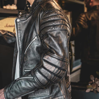 Age of Glory Rocker Leather Jacket in Black