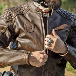 Age Of Glory Rogue Leather Jacket in Brown 
