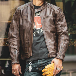 Age Of Glory Rogue Leather Jacket in Brown