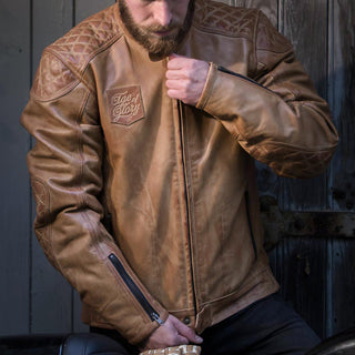 Age of Glory Rogue Leather Jacket in Waxed Camel 