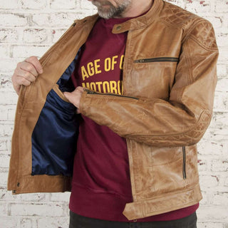 Age of Glory Rogue Leather Jacket in Waxed Camel 