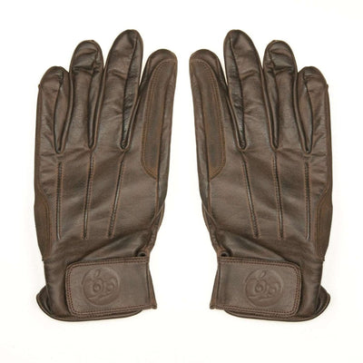 Age of Glory Rover Leather CE Waxed Gloves in Brown 