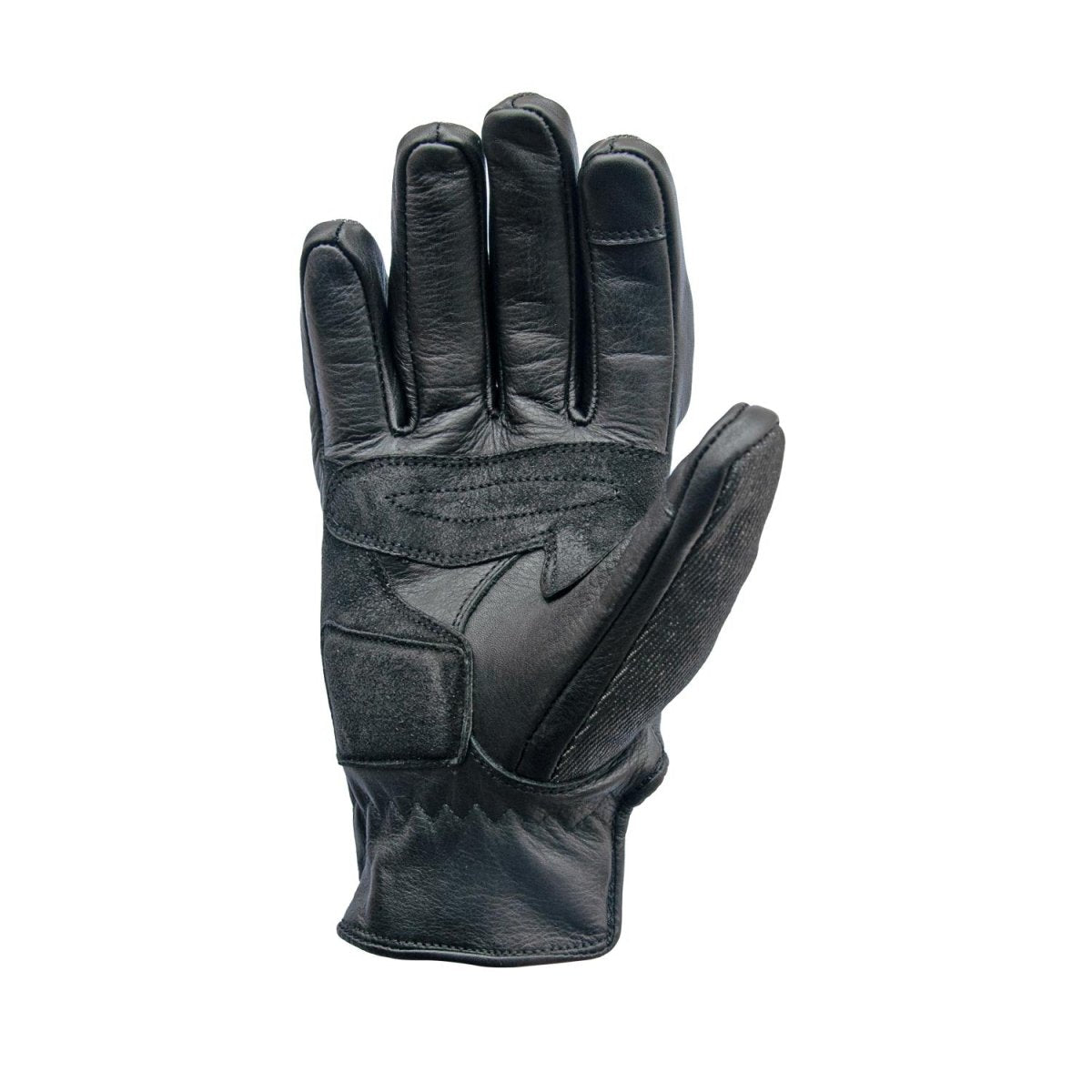 Age of Glory Shifter Gloves Black Leather and Denim
