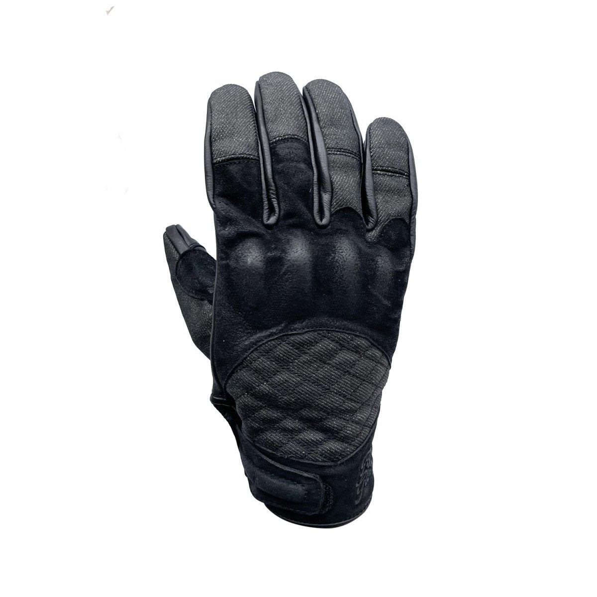 Age of Glory Shifter Gloves Black Leather and Denim