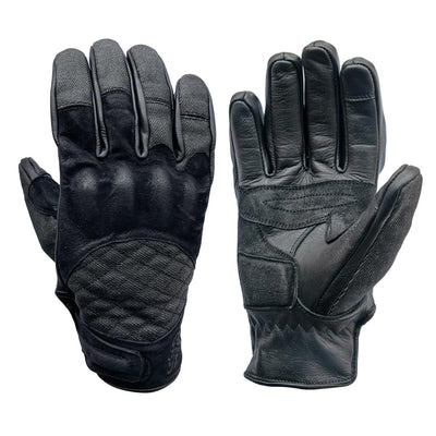 Age of Glory Shifter Gloves Black Leather and Denim
