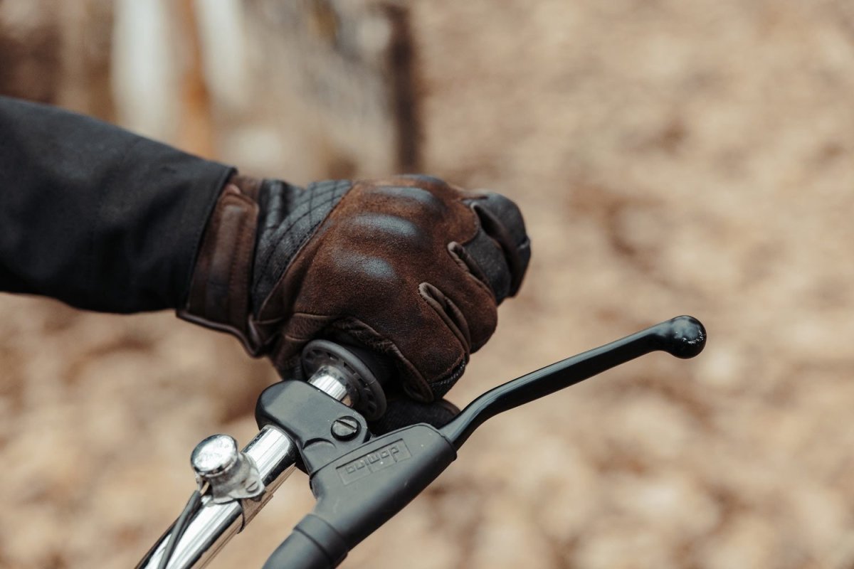 Age of Glory Shifter Gloves Brown Leather and Denim